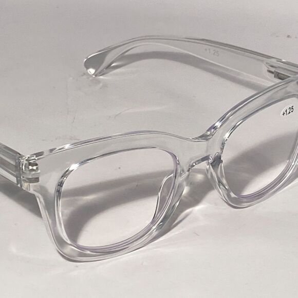 1324  Mona Reading Glasses 1.25 Readers Clear Frames NWT - Picture 7 of 9